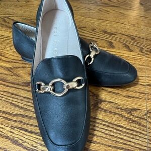 Gianni Bini Black Loafers with Gold Accent